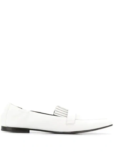 Shop Brunello Cucinelli Fringed Moccasin Flats In C7592 White