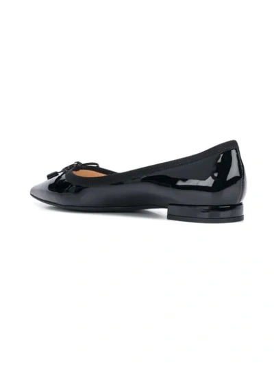 Shop Prada Pointed Toe Ballet Flats In Black
