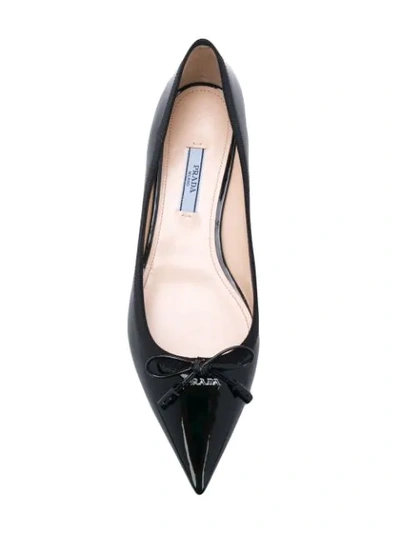 Shop Prada Pointed Toe Ballet Flats In Black