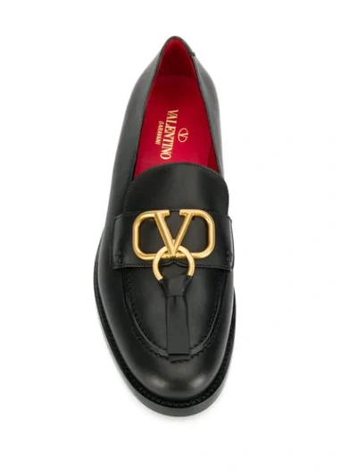 Shop Valentino Garavani Vlogo Loafers In Black