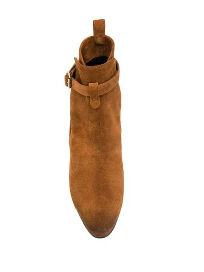 Shop Marc Ellis Wrap Strap Boots In Leather Color Brown