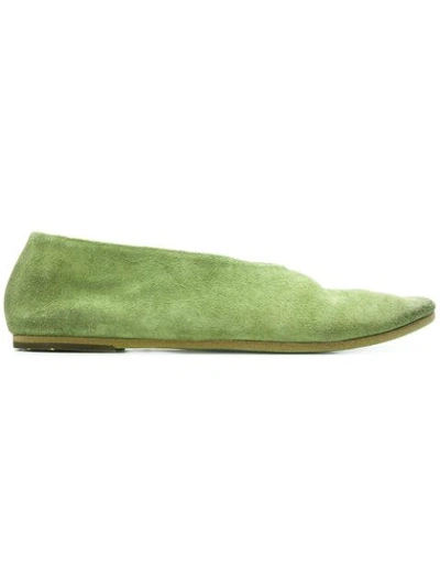 Shop Marsèll Smooth Ballerina Shoes In Green