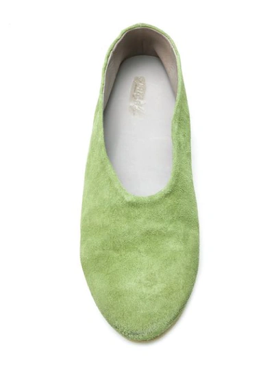 Shop Marsèll Smooth Ballerina Shoes In Green