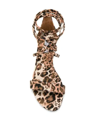 Shop Tabitha Simmons Leopard Print Sandals In Black