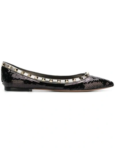 Shop Valentino Garavani Rockstud Ballerinas - Black