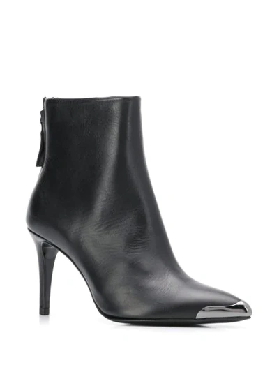 Shop Albano Stiefel Mit Metallic-kappe In Black