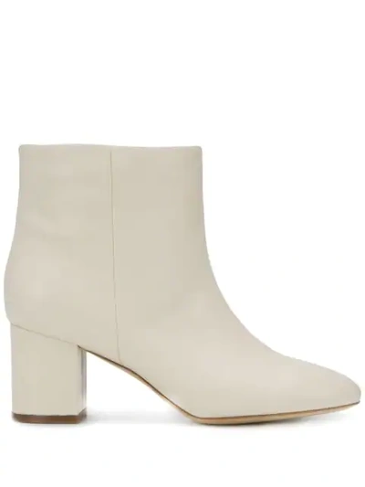Shop Twinset Leather Ankle Boots In White