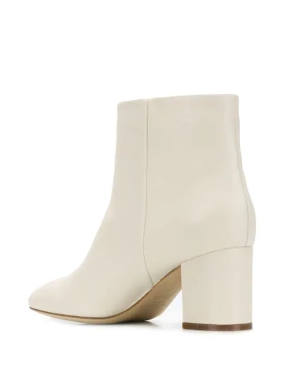 Twinset Leather Ankle Boots In White