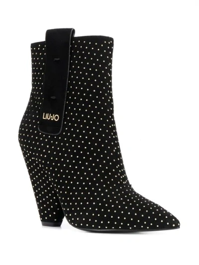 Shop Liu •jo Embellished Ankle Boots In Black