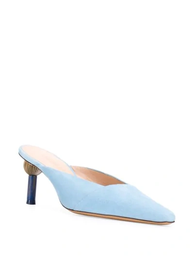 Shop Jacquemus Pointed Mules In Blue