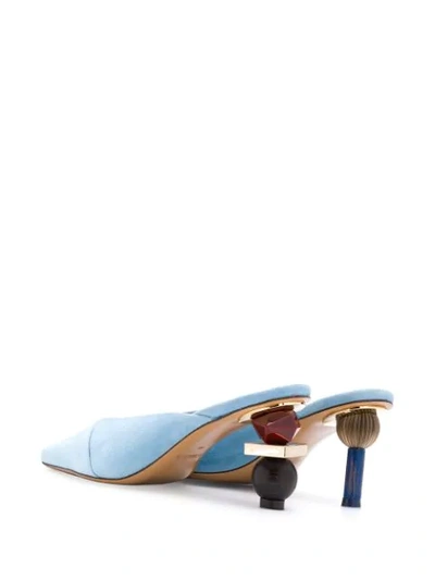 Shop Jacquemus Pointed Mules In Blue