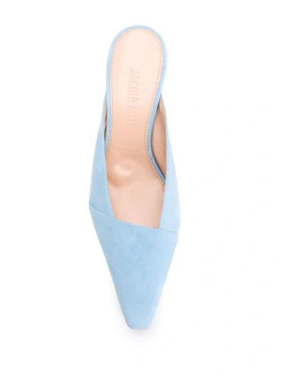 Shop Jacquemus Pointed Mules In Blue