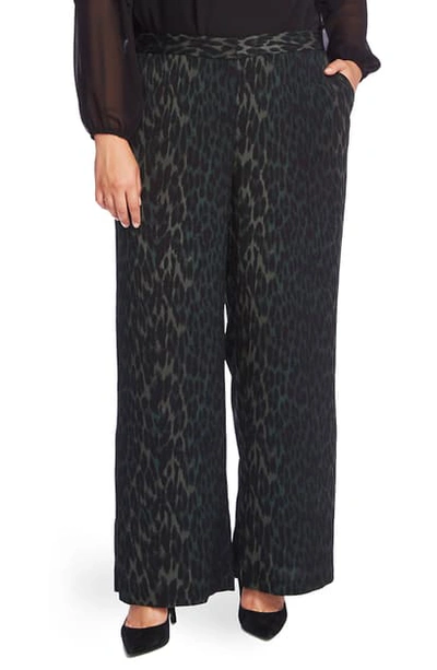 Shop Vince Camuto Animal Phrases Wide Leg Pants In Dark Willow