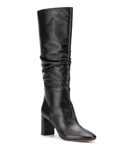 Shop L'autre Chose Ruched Knee-length Boots In Black