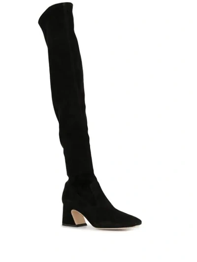 Shop Alberta Ferretti Thigh High Boots In Black