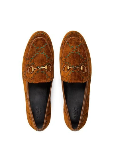Shop Gucci Jordaan Gg Velvet Loafer In 2281 Brown