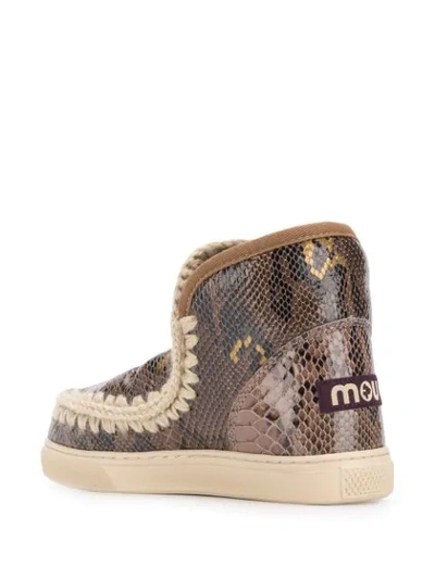 Shop Mou Python Print Eskimo Boots In Brown