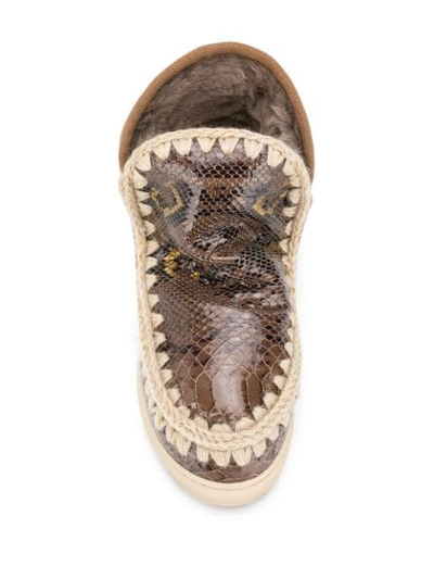 Shop Mou Python Print Eskimo Boots In Brown