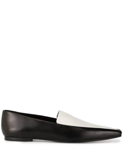 Shop The Row Minimal Colour-block Loafers In Black