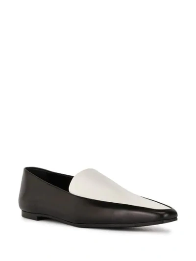 Shop The Row Minimal Colour-block Loafers In Black