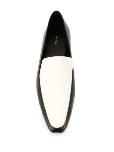 Shop The Row Minimal Colour-block Loafers In Black