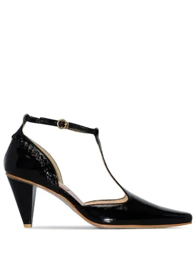 Shop Reike Nen T-bar Patent 80mm Pumps In Black