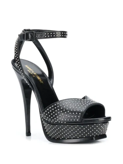 Shop Saint Laurent Tribute Studded Sandals In Black