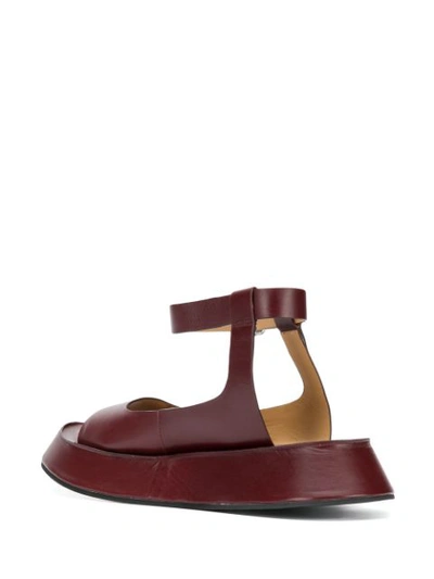 Shop Jil Sander Platform Sandals In Red