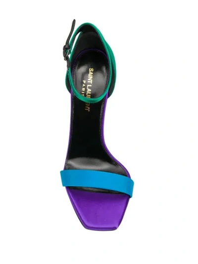 Shop Saint Laurent Amber Sandals In Blue ,green