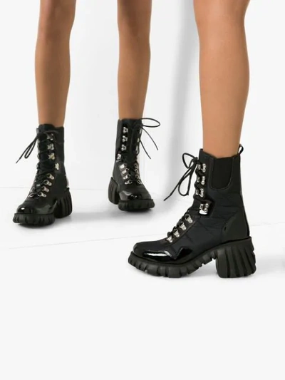 Shop Marques' Almeida Chunky 70mm Heeled Hiking Boots In Black