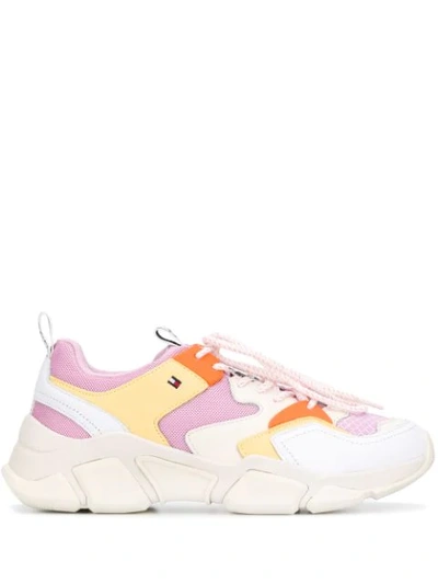 Shop Tommy Hilfiger Colourblock Runner Sneakers In Pink