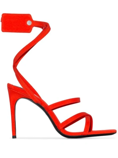 Shop Off-white Ziptie Sandals In Orange