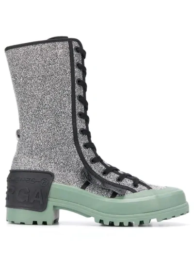 Shop Marco De Vincenzo X Superga Glitter Boots In Silver