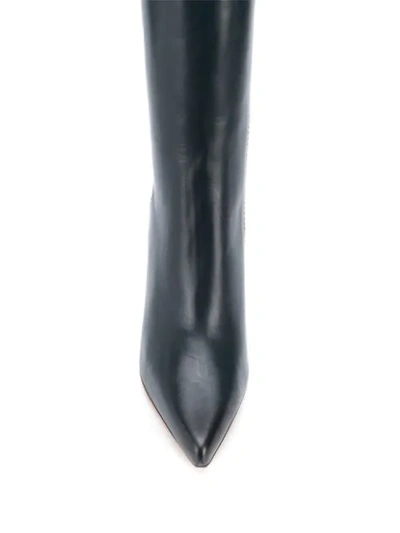 Shop Jacquemus Cone Heel Knee-high Boots In Green ,white