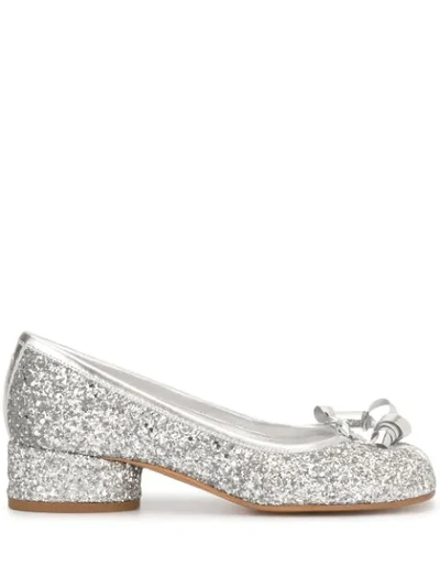 Shop Maison Margiela Tabi Ballerina Pumps In Silver