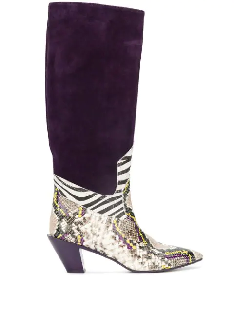 dark purple knee high boots