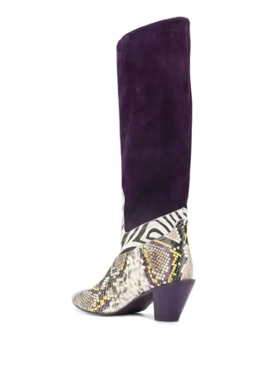 Shop A.f.vandevorst Panelled Knee-high Boots In Purple