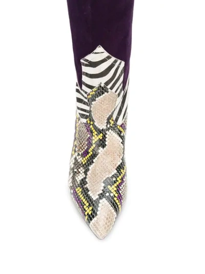 Shop A.f.vandevorst Panelled Knee-high Boots In Purple