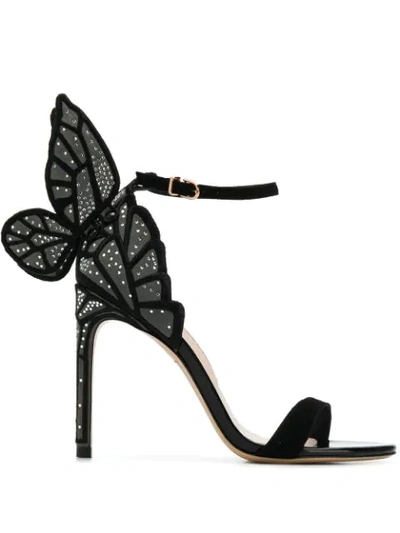 Shop Sophia Webster Butterfly Embellished Sandals In Black