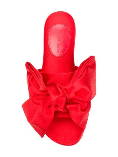 Shop Simone Rocha Bow Slide Sandals - Red