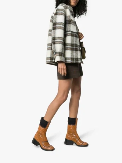 Shop Chloé Bell 50mm Quilted Boots In Brown
