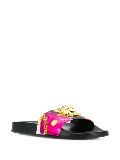 Shop Versace Medusa Baroque Print Slides In Black