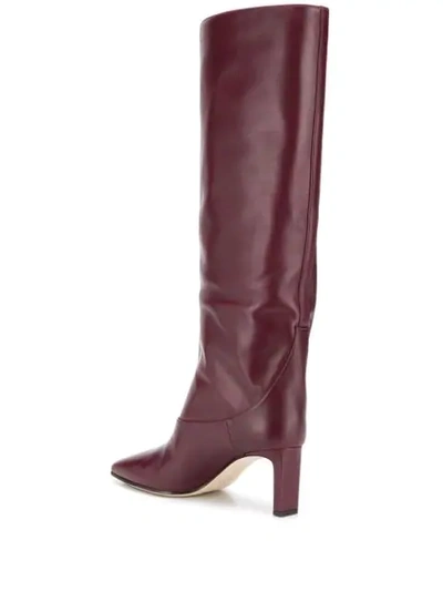 Shop Jimmy Choo Mahesa 65 Logo Plaque Boots In Red