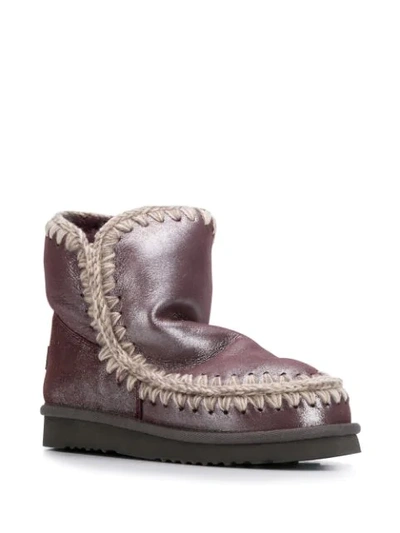 Shop Mou Eskimo Ankle Boots In Purple