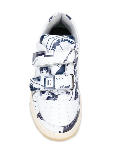Shop Acne Studios Steffey Map Low-top Sneakers In Amc-white/blue