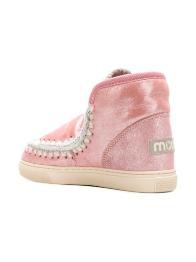 Shop Mou Eskimo Metallic Boots - Pink