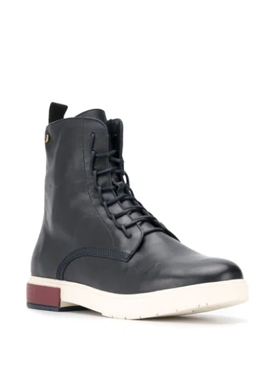 Shop Tommy Hilfiger Leather Ankle Boots In Blue