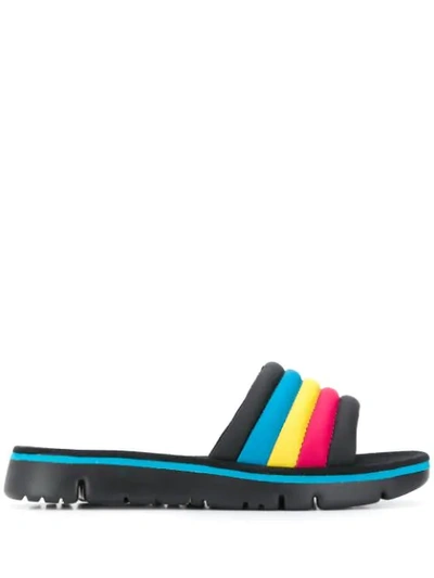 Shop Camper Rainbow Strap Sandals In Black