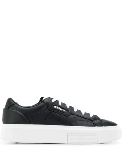 Shop Adidas Originals Sleek Super Sneakers In Black