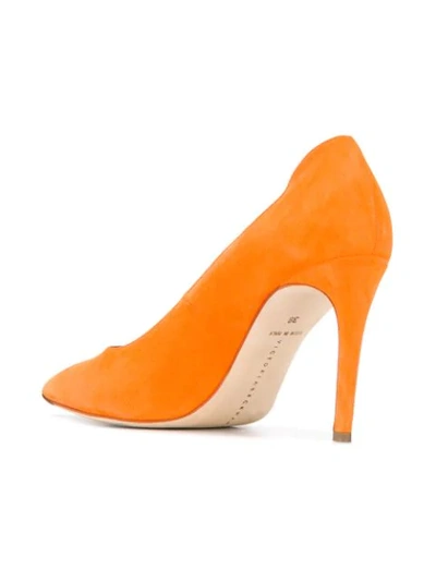 Shop Victoria Beckham Pointed Pumps In Orange